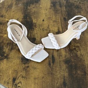 Torrid Women's Light Beige Braided Heels